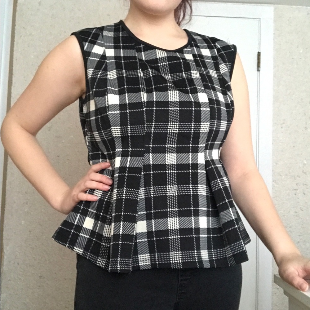 Plaid peplum top